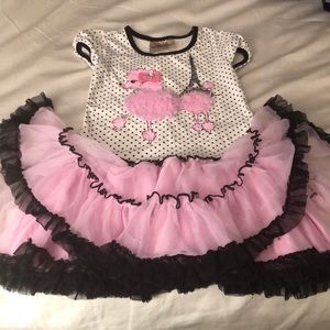BEAUTEES polka dot pink poodle girls dress